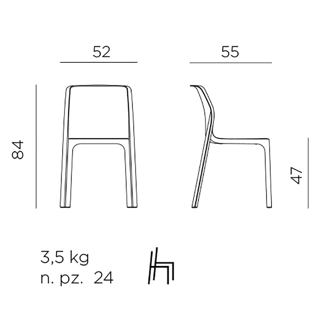 Nardi Bit Gartenmöbel-Set S (3 Plätze) Tisch Ø60,5cm