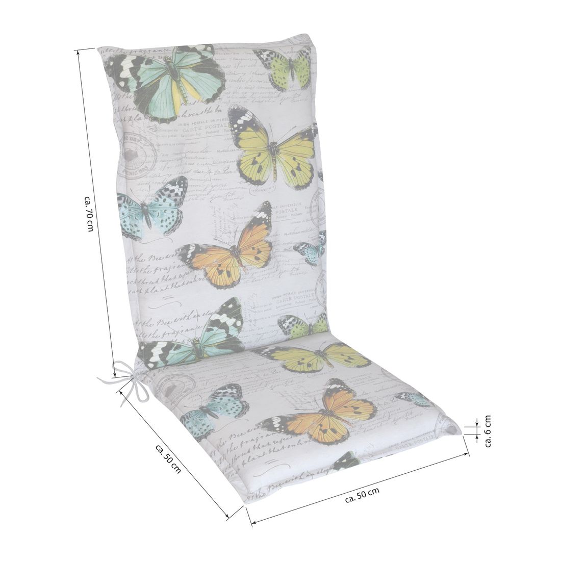 KETTtex Florence Gartenstuhlauflage Hochlehner 50x120cm Baumwolle