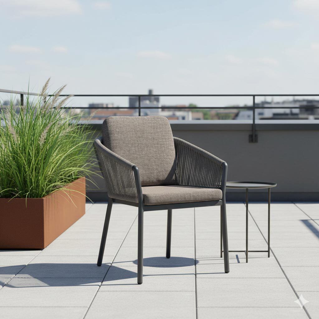 Siena Garden Merano Stapelsessel Aluminium mit Sitz- und Rückenkissen