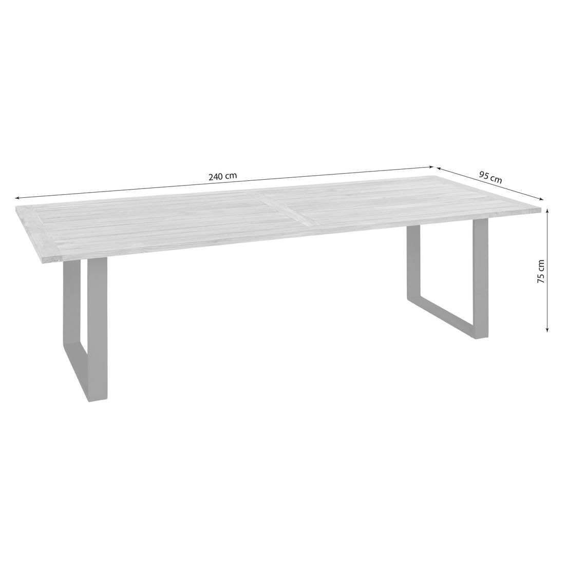 Apple Bee Condor Gartentisch 240x95cm Aluminium/Teak