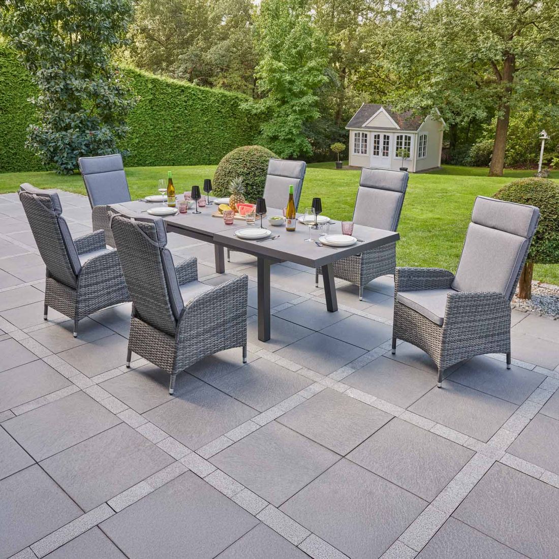 LC Garden Vivera-Stone Ausziehtisch 200/260x100cm Aluminium/Sinterstein