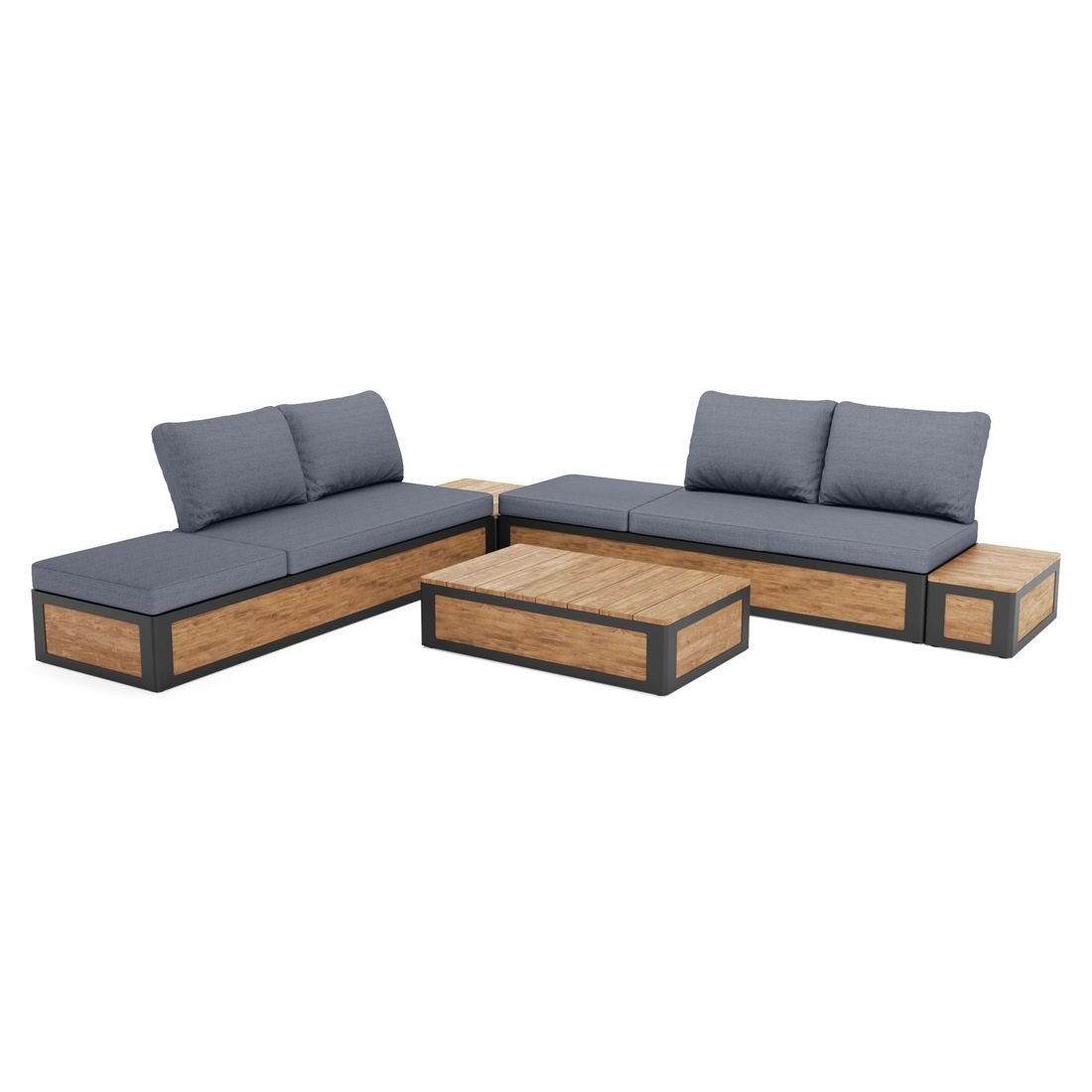 OUTLIV. Paros Ecklounge inkl. Loungetisch Aluminium/Teak/Olefin
