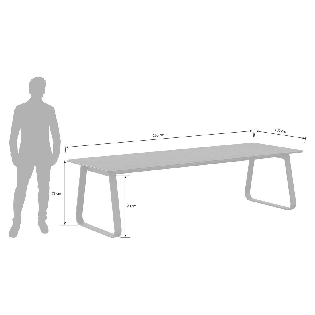 OUTLIV. Lena Gartenmöbel-Set XL (8 Plätze) Tisch 280x100cm