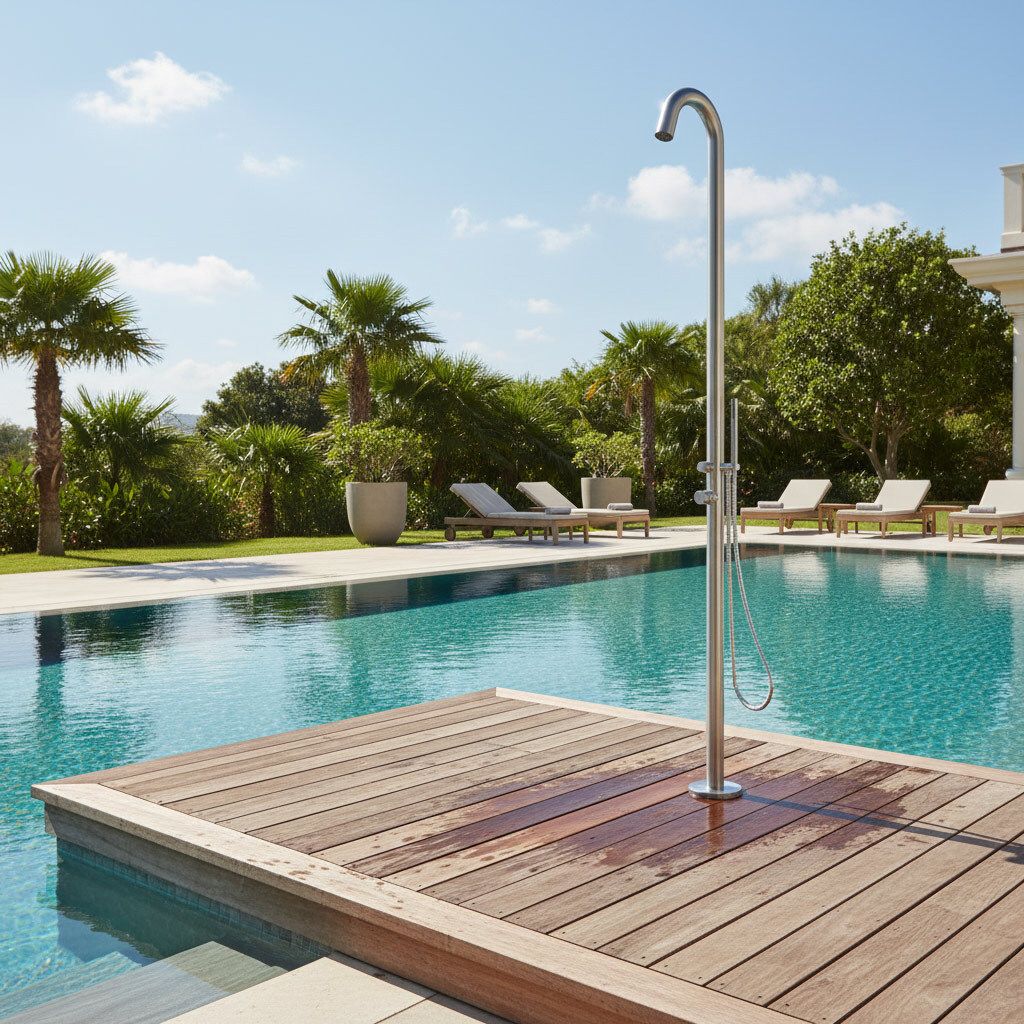Ideal Sylt Gartendusche Warmwasser V2A
