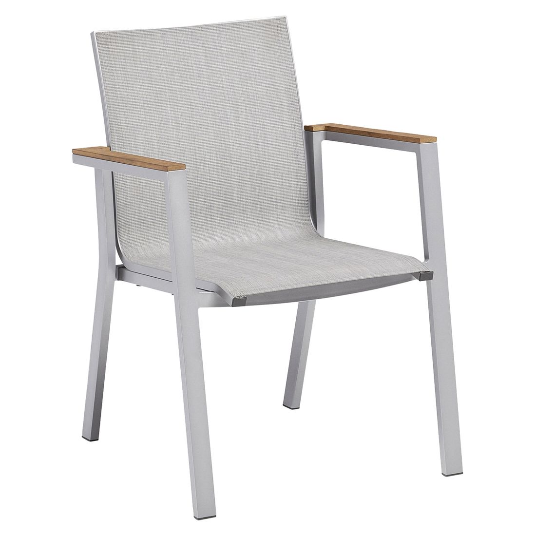 Kettler Rasmus Teak Stapelsessel Aluminium/Outdoorgewebe