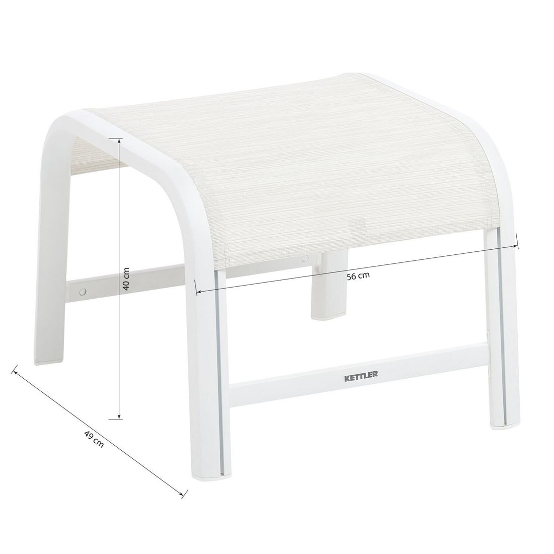 Kettler Memphis Gartenhocker Aluminium/Outdoorgewebe