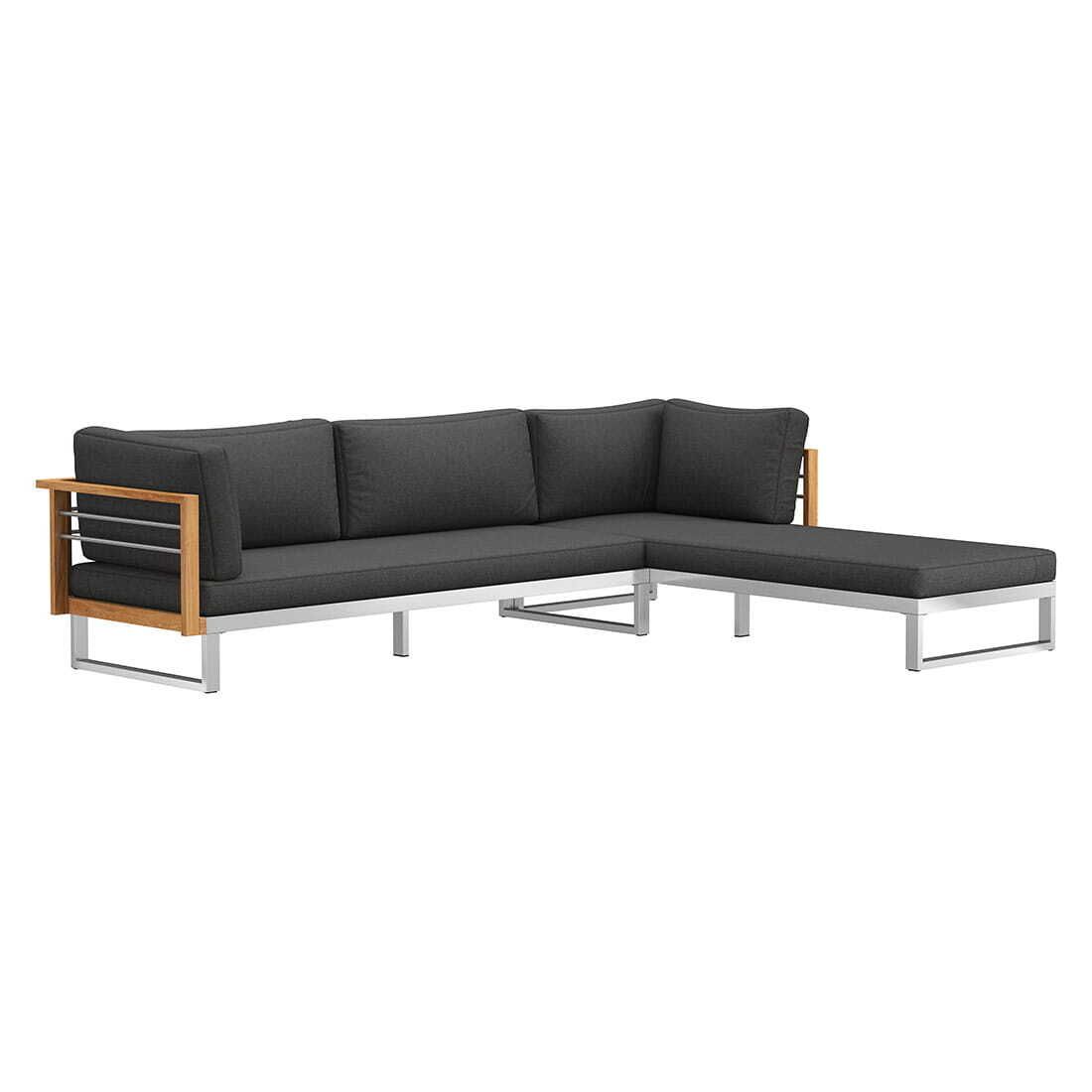 OUTLIV. Hawaii Ecklounge inkl. Loungetisch Edelstahl/Spun Polyester