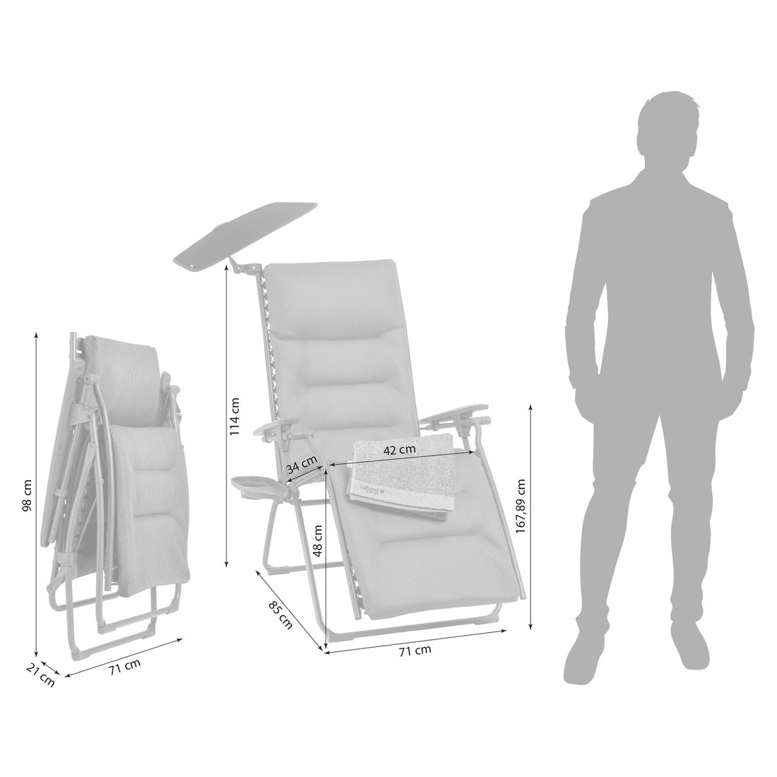 Lafuma All in One Relaxliege Stahl/BeComfort