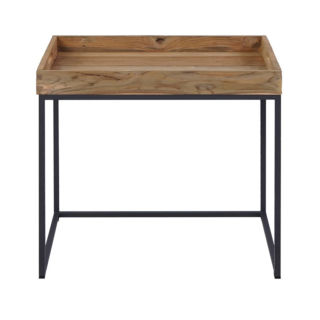 OUTLIV. Tray Beistelltisch 60x40cm Stahl/Teak Recycelt