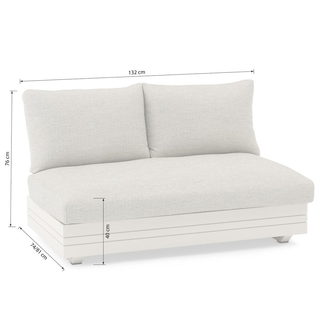 Zebra Cubo Neo Gartenloungesofa Aluminium/Sunproof