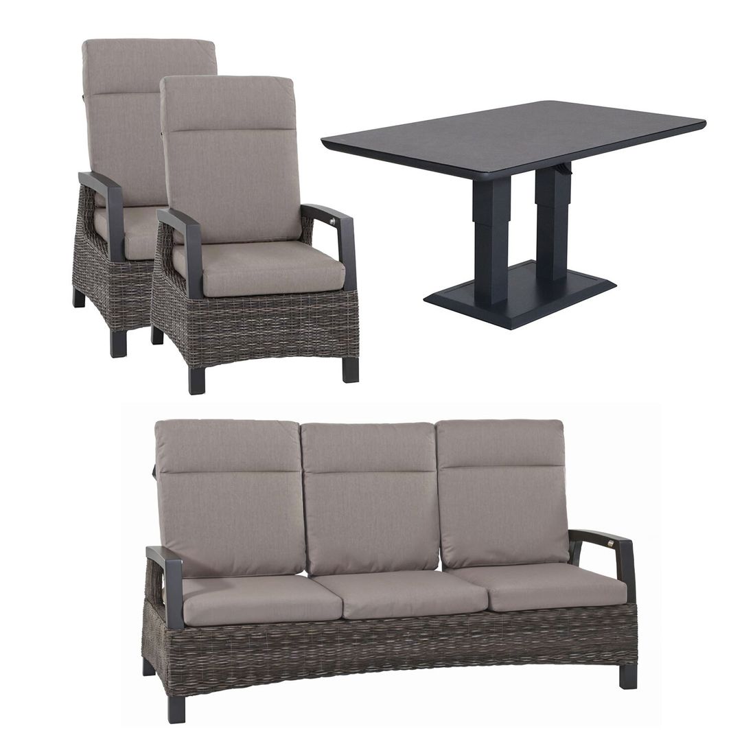 Siena Garden Corido Gartenmöbel-Set M (5 Plätze) mit OUTLIV. Tisch 150x90cm