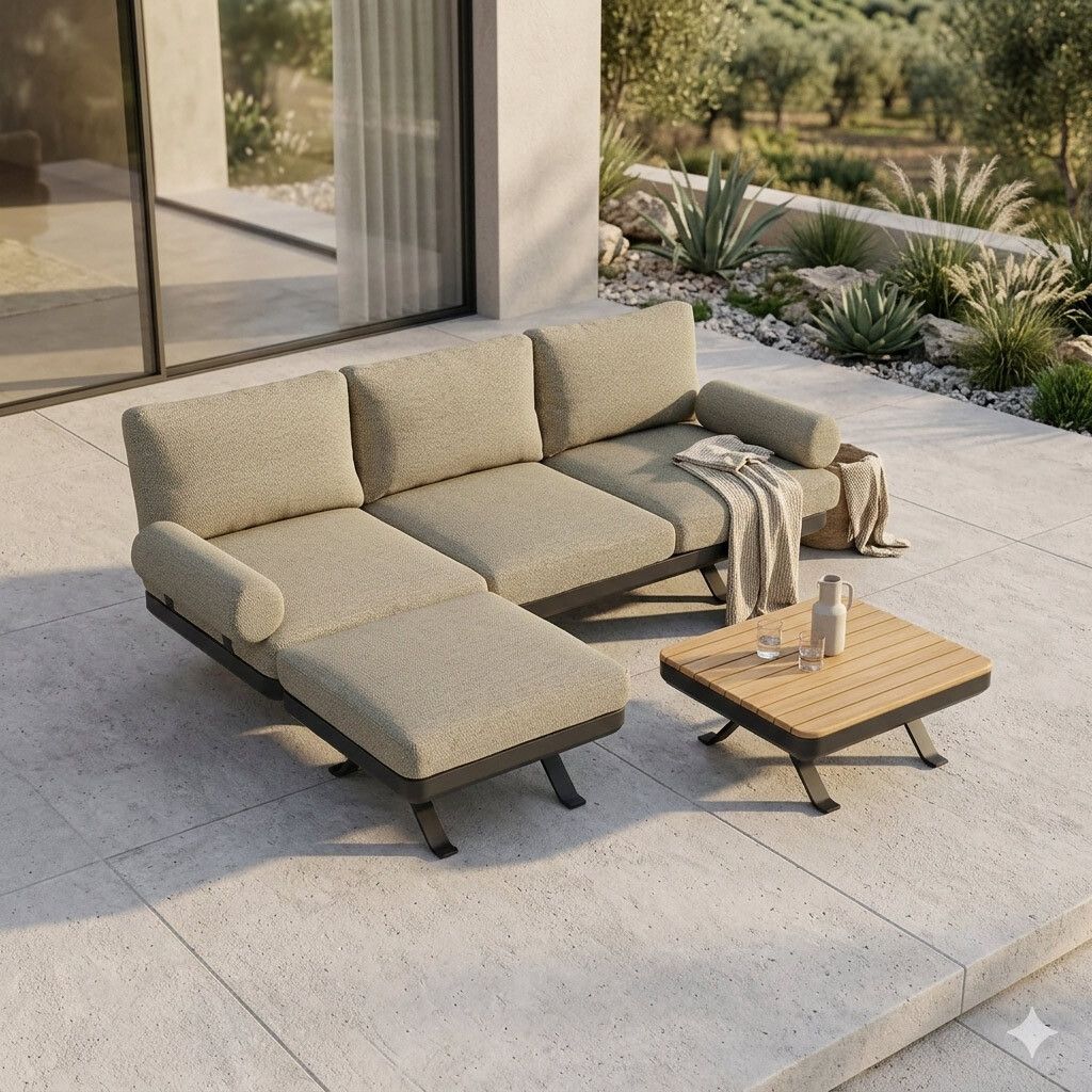 Zebra Sky Loungeset inkl. Loungetisch Aluminium/Sunproof