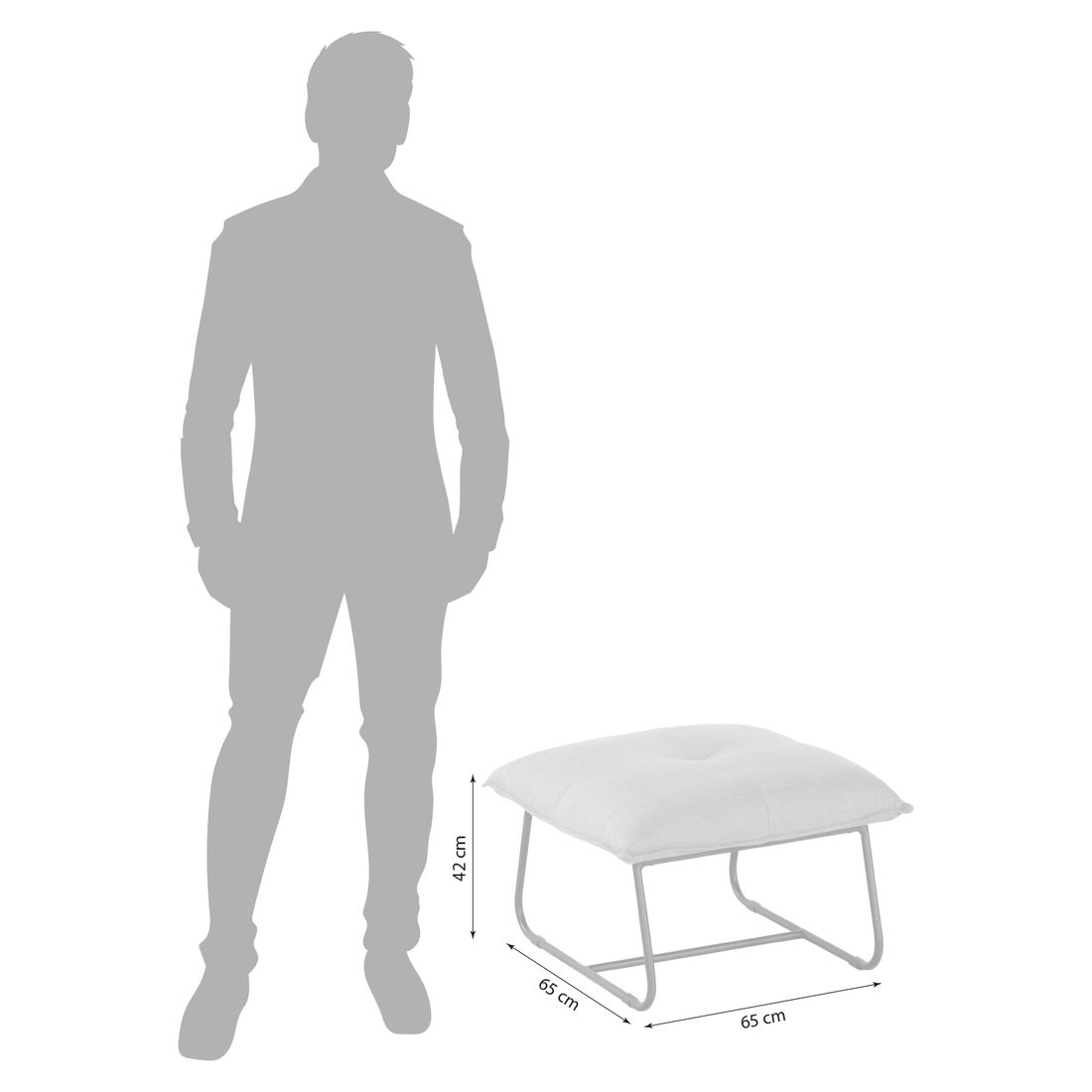 Schöner Wohnen Fontein Loungehocker Aluminium/Sunbrella