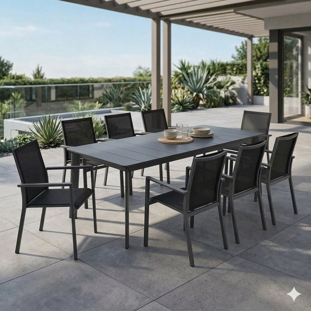 OUTLIV. Lucca Gartenmöbel-Set XL (8 Plätze) Tisch 220x100cm