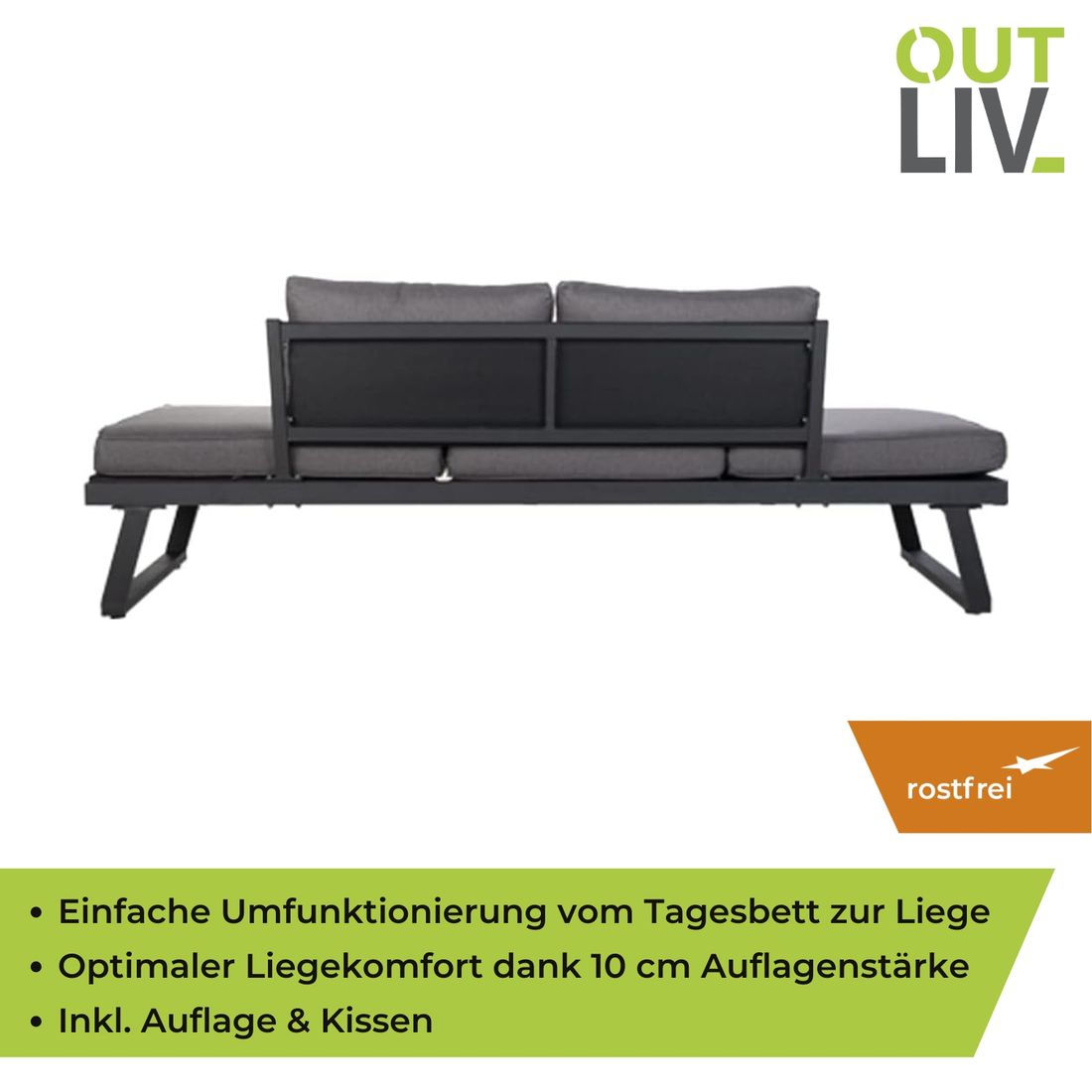 OUTLIV. Lucca Gartenloungesofa Aluminium/Polyester