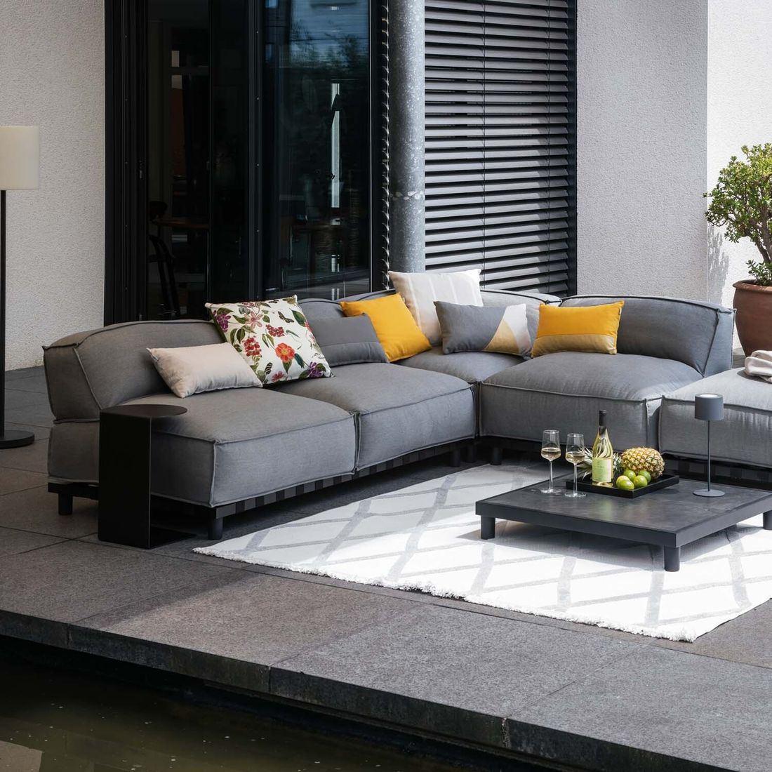 SCHÖNER WOHNEN-Kollektion Vlieland Gartenloungesofa Aluminium/Sunbrella