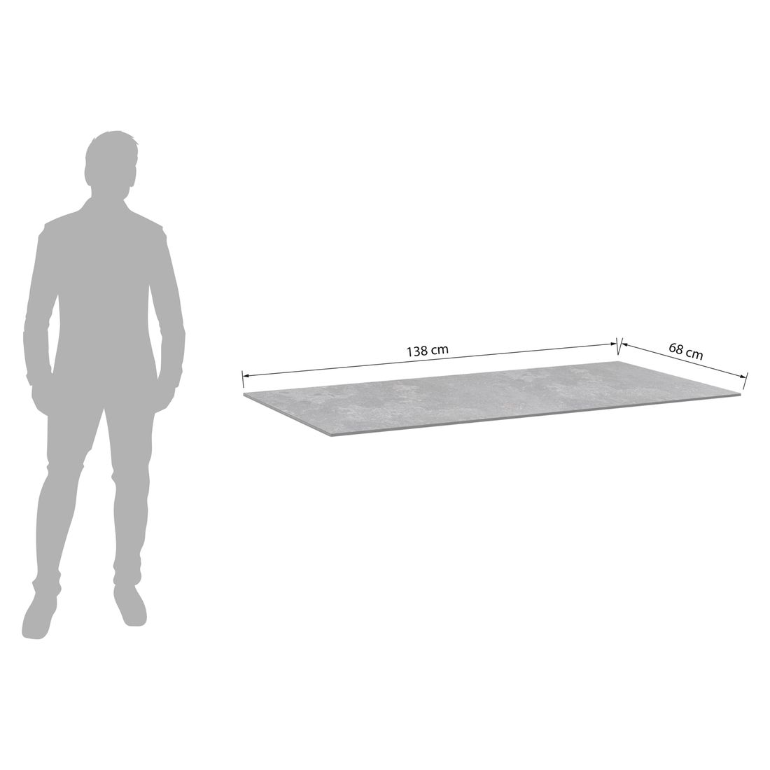 Kettler Gartentisch-Platte 138x68cm HPL