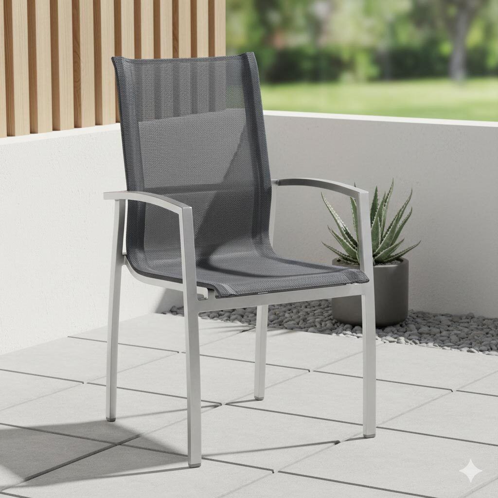 Sieger Tonga Stapelsessel Aluminium/Textilux