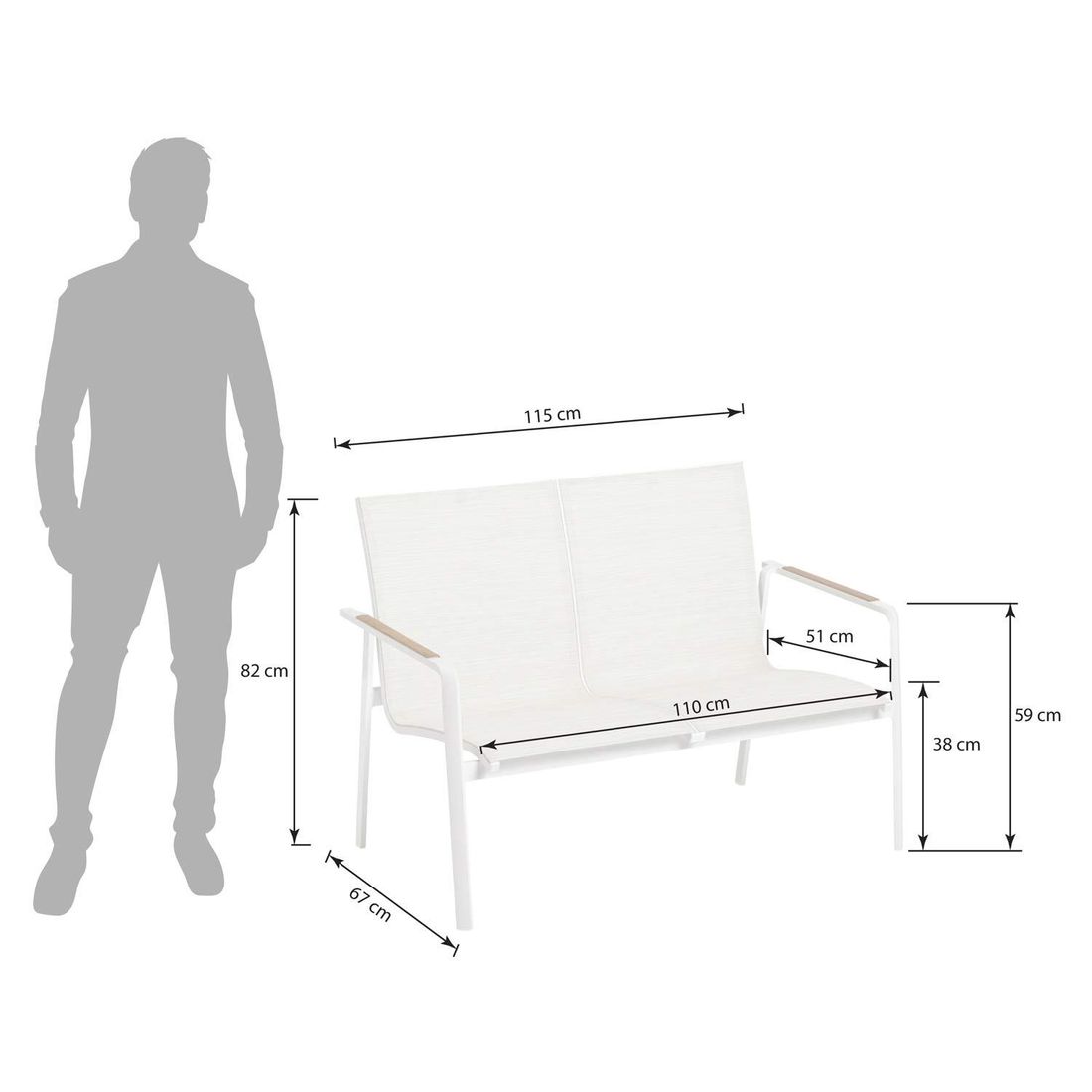 Kettler Diamond Gartenloungesofa Aluminium/Outdoorgewebe