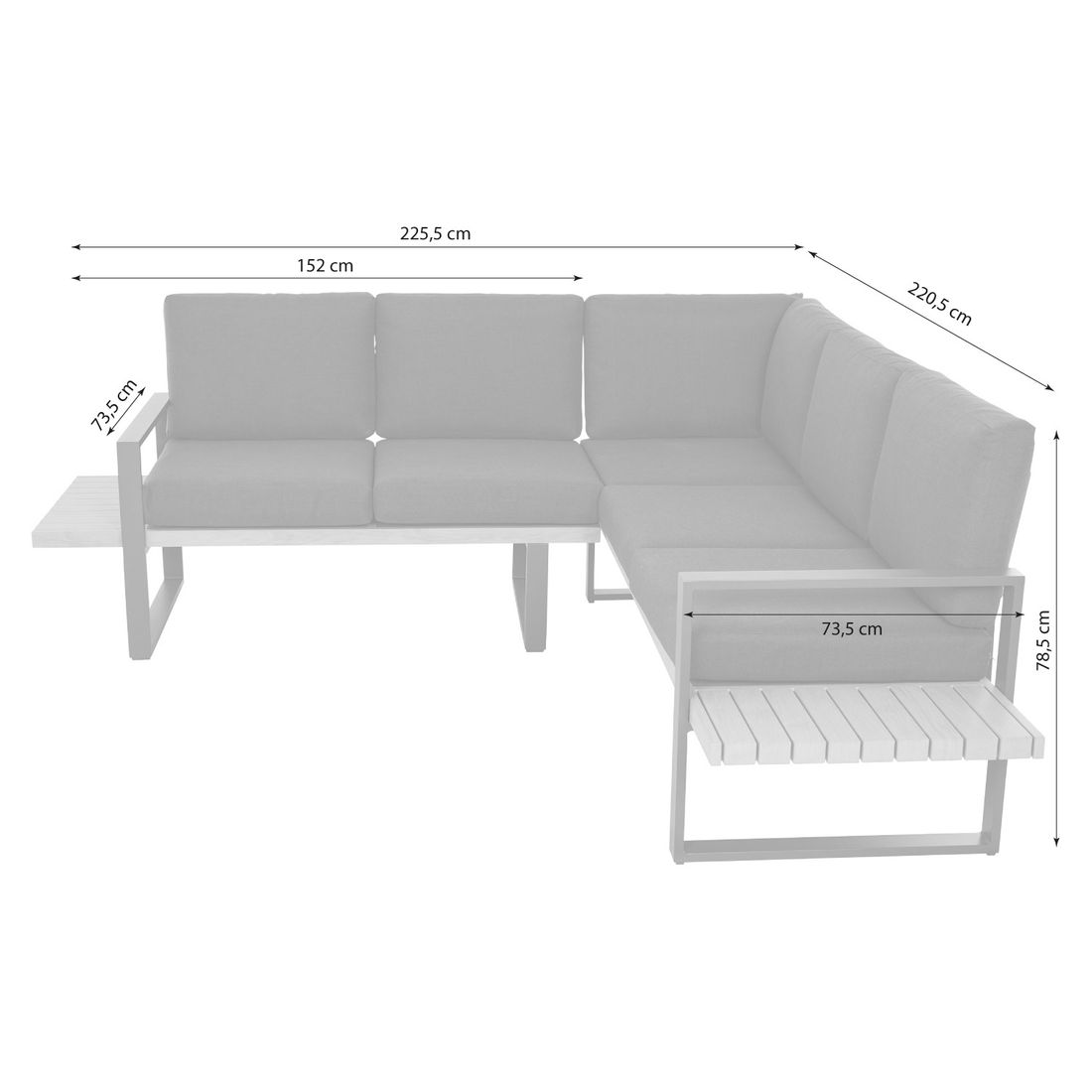 Siena Garden Bari Dininglounge Aluminium/Polypropylen