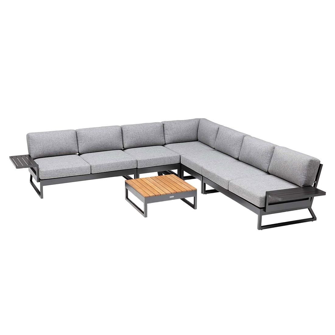Kettler Ocean Skid Platform Loungetisch 70x70cm Aluminium/Teak