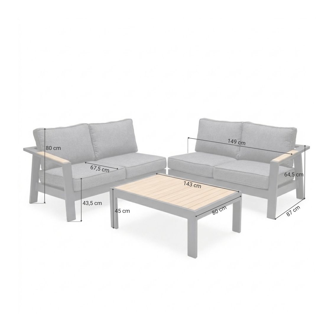 LifestyleGarden Palau Ecklounge inkl. Loungetisch Aluminium/Olefin