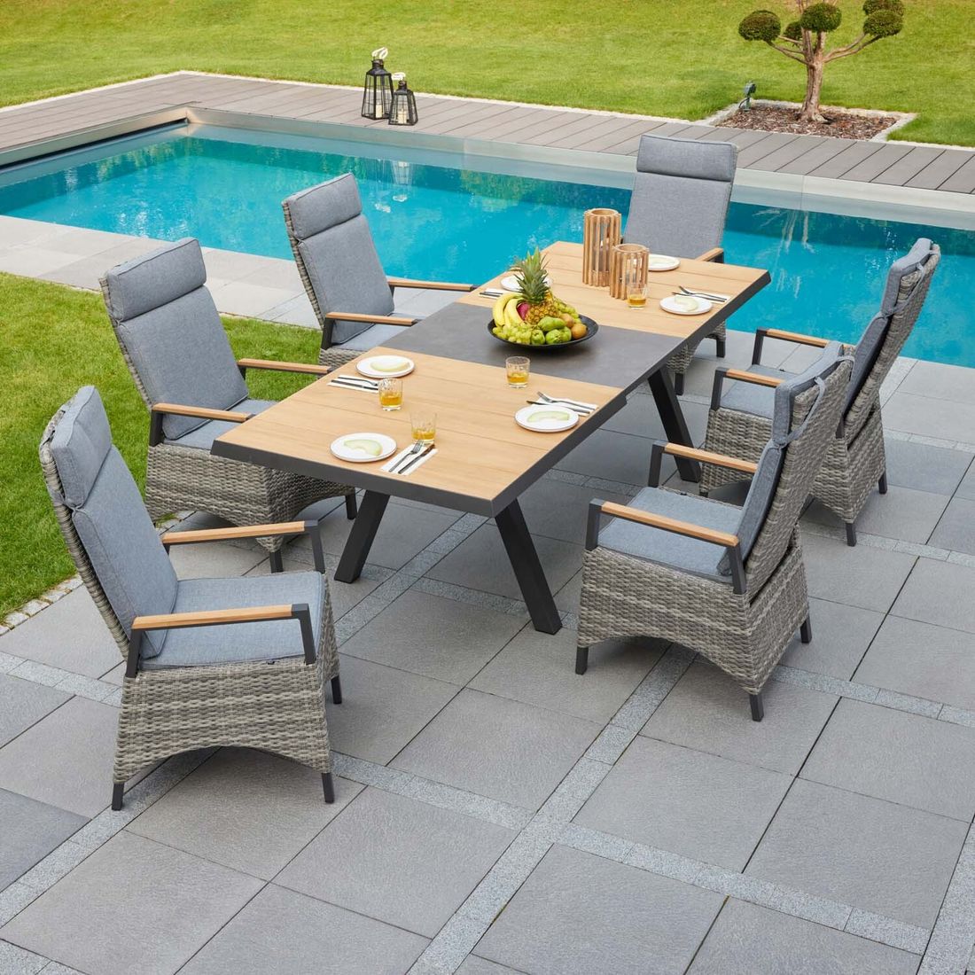 LC Garden Kumasi Ausziehtisch Aluminium/Teak