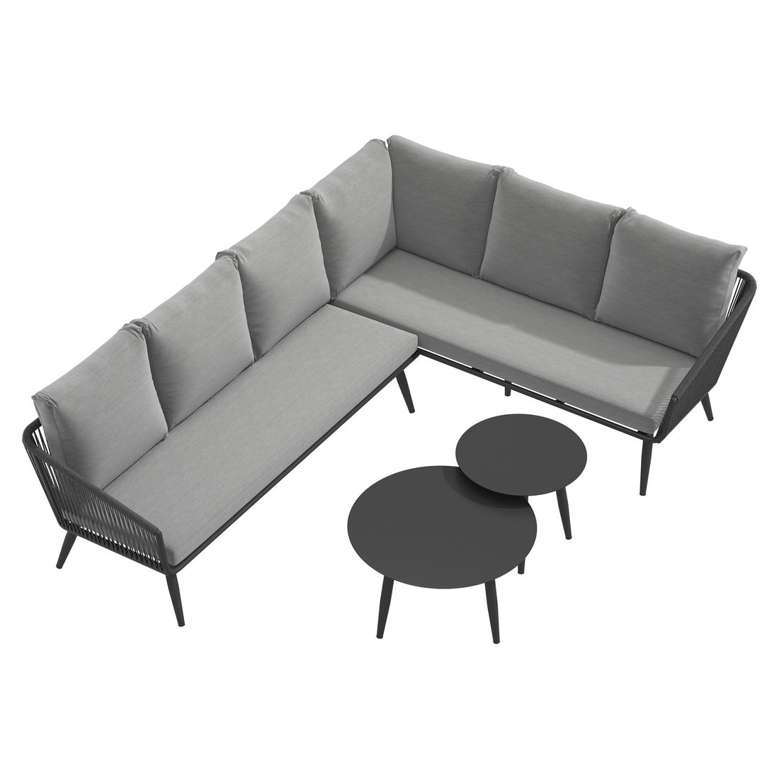 OUTLIV. Alex Ecklounge inkl. Loungetische Aluminium/Rope/Olefin