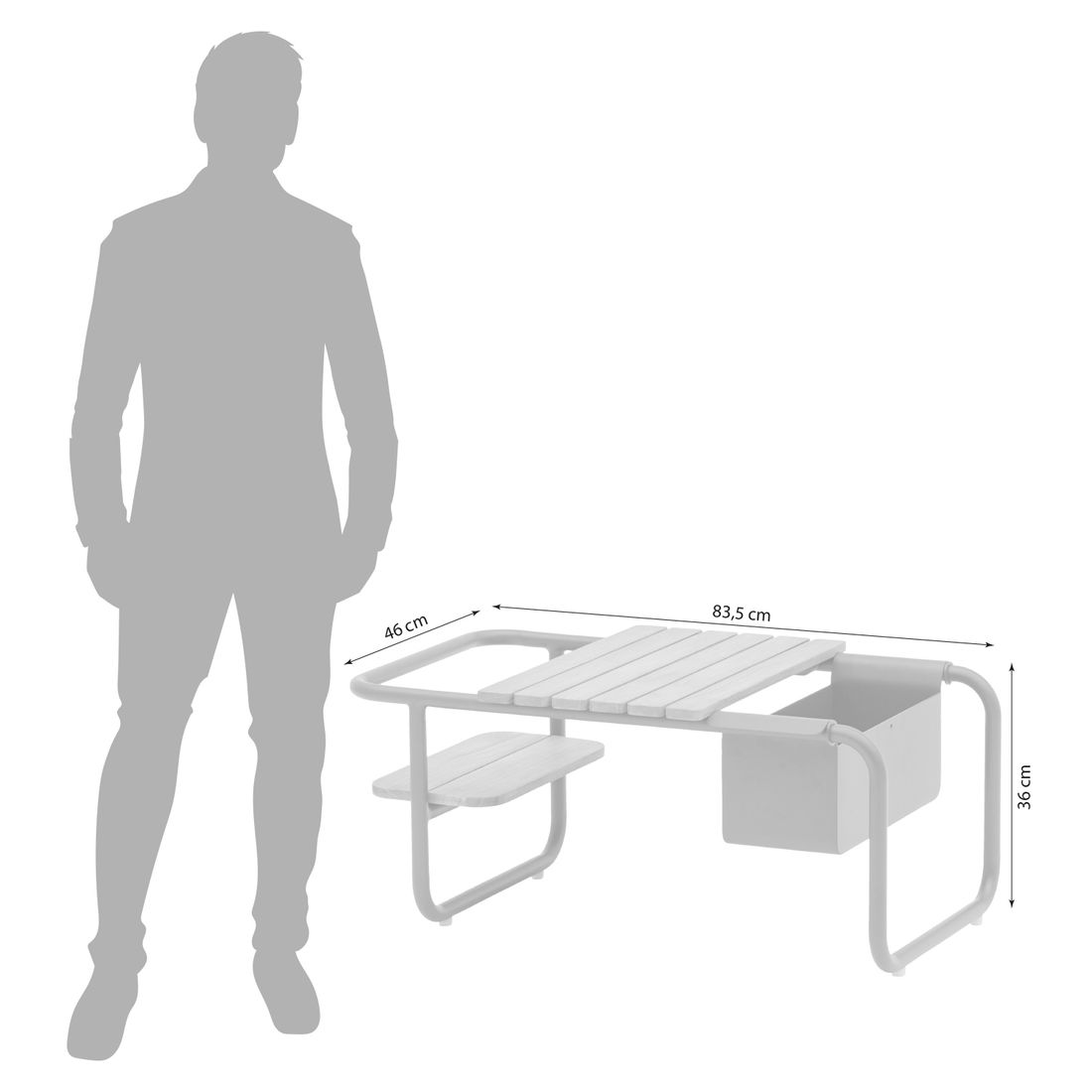 Zebra Somerset Loungetisch Aluminium/Teak