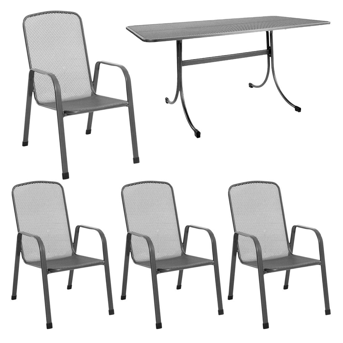 MWH Savoy Basic Gartenmöbel-Set M (4 Plätze) Tisch 145x90cm