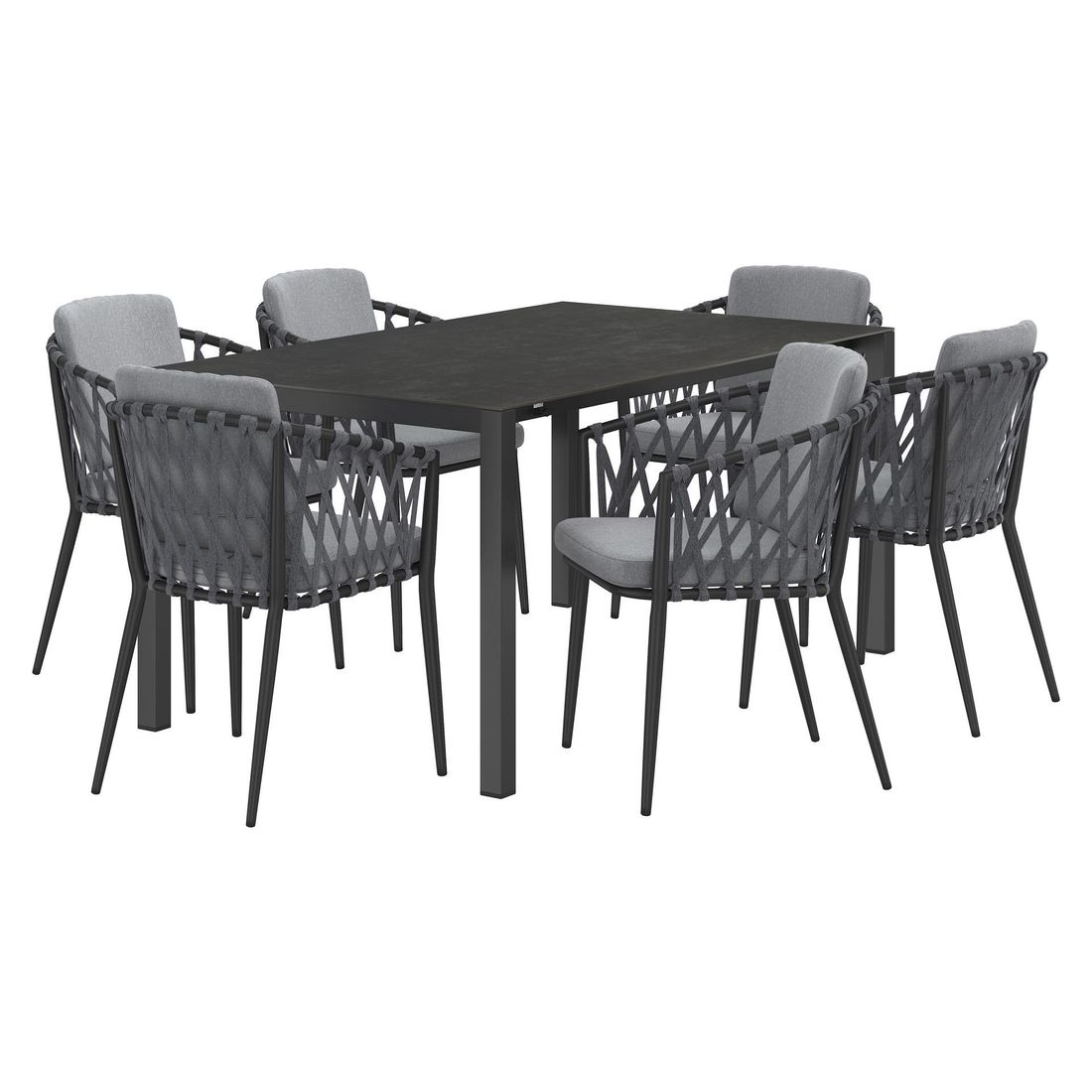 OUTLIV. Cairns Gartenmöbel-Set L (6 Plätze) Tisch 160/217/267x92cm