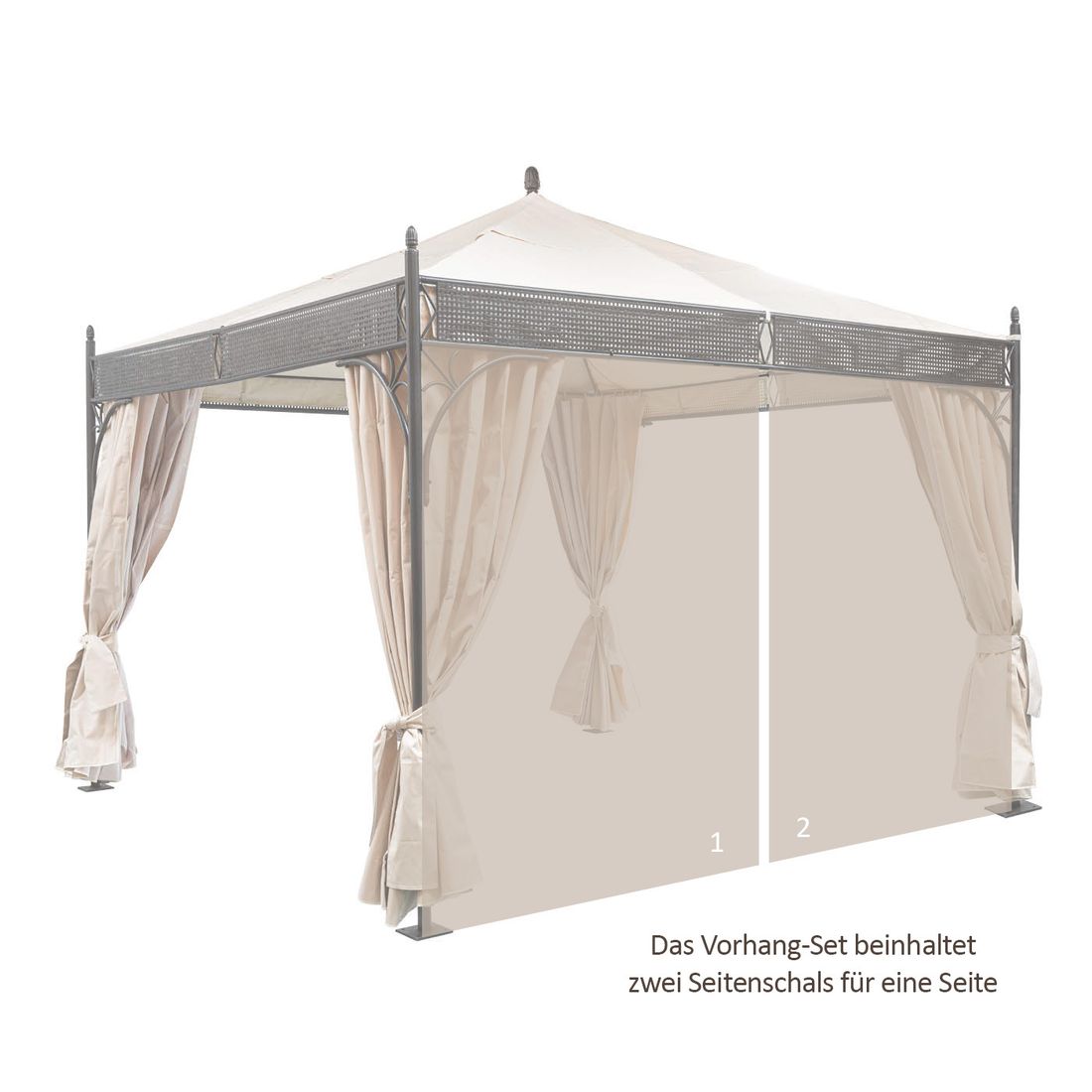 MBM Romeo Vorhang-Set für Gartenpavillon Romeo Elegance für 1 Seite