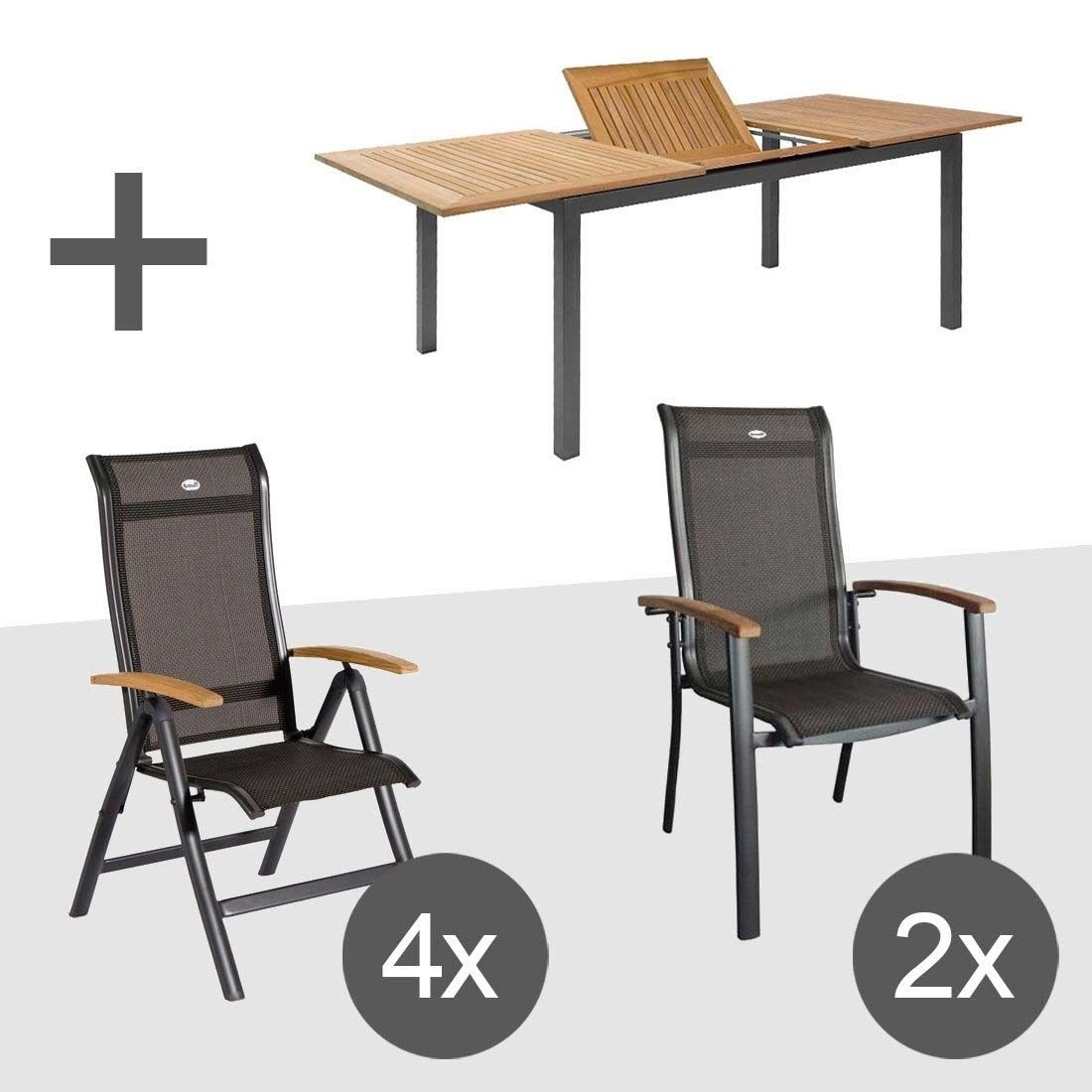 Hartman Alice Gartenmöbel-Set L (6 Plätze) Tisch 150/210x90cm