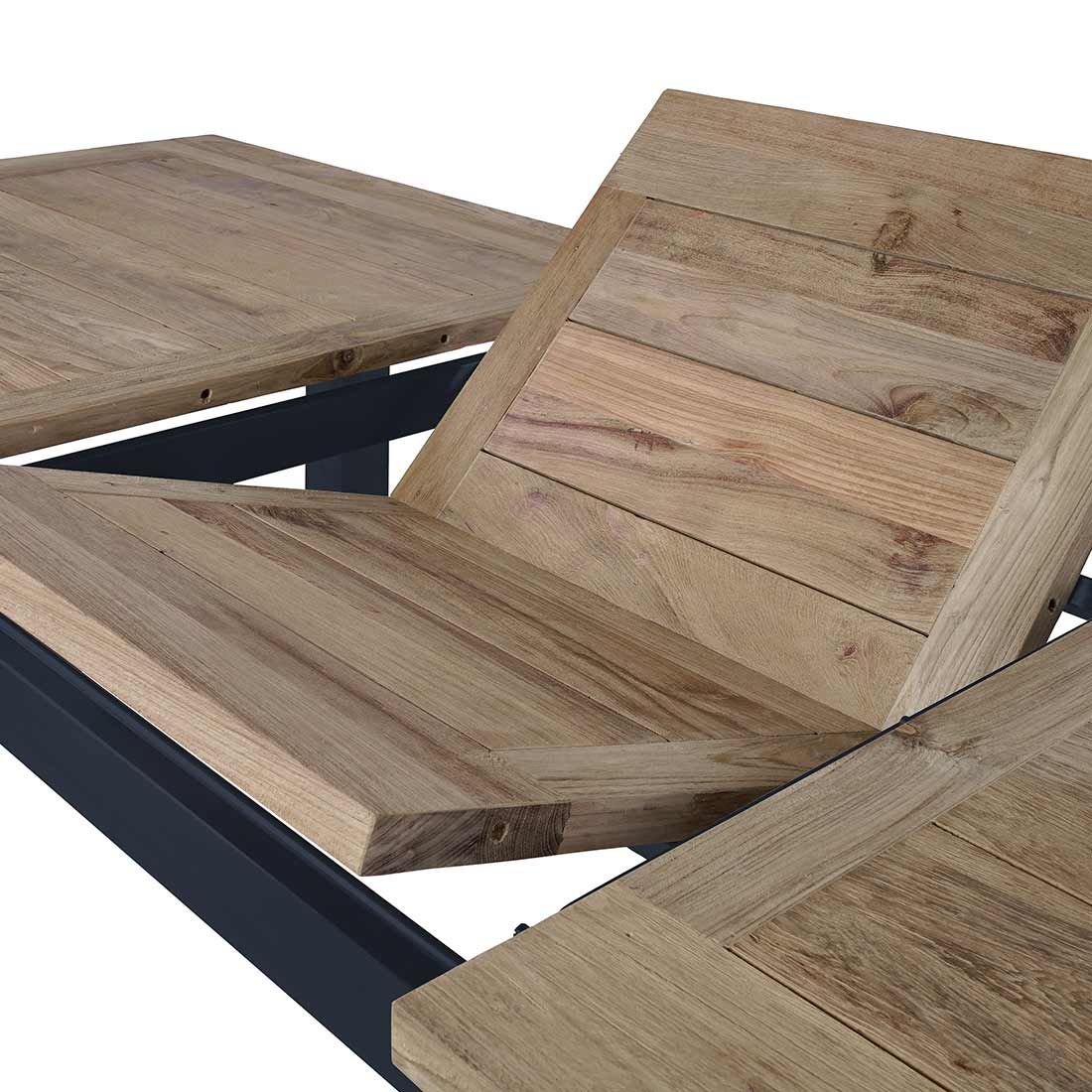 OUTLIV. Oxford Ausziehtisch 200/260x100cm Edelstahl/Teak Recycelt