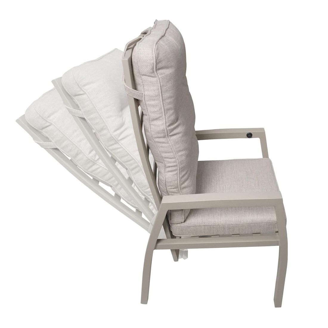 LC Garden Bondino Gartensessel verstellbar Aluminium mit Sitz- und Rückenkissen
