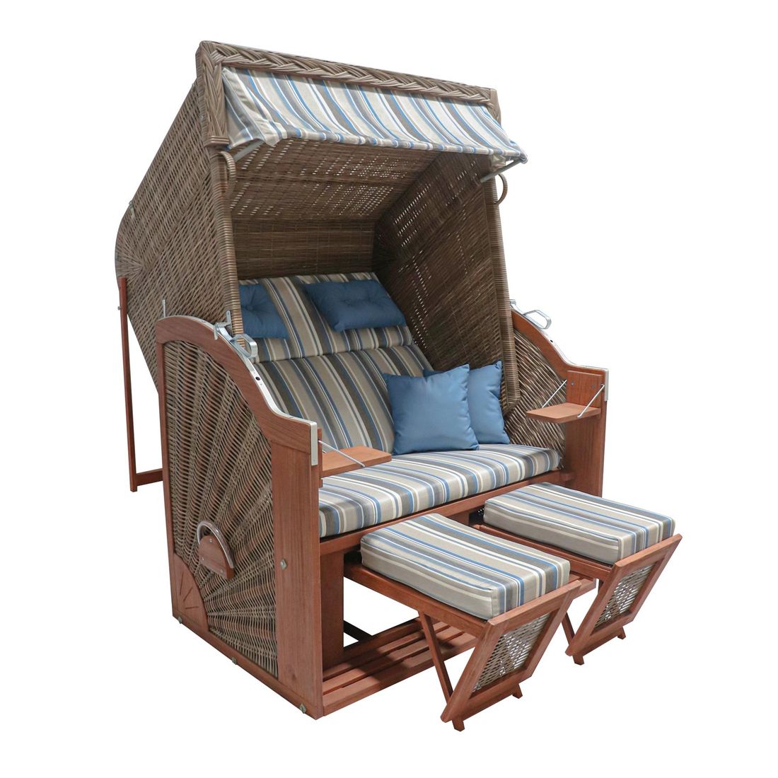deVries Pure Classic XL Strandkorb Geflecht/Pinie Des. 457