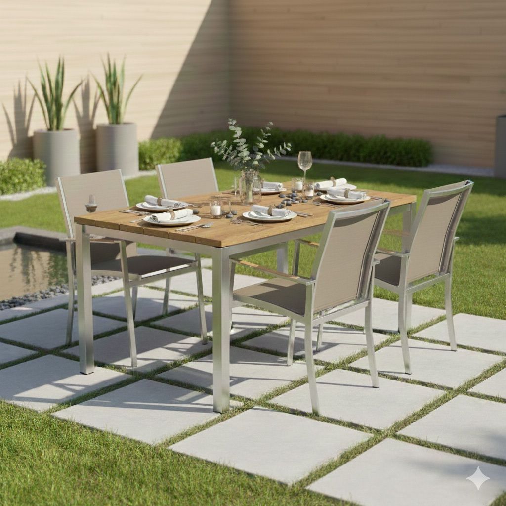 OUTLIV. Oviedo Gartenmöbel-Set M (4 Plätze) Tisch 160x90cm