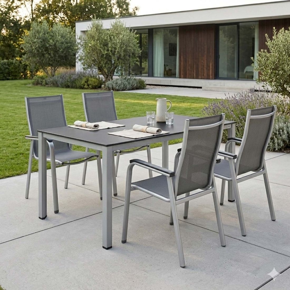 Kettler Cirrus Gartenmöbel-Set M (4 Plätze) Tisch 160x95cm