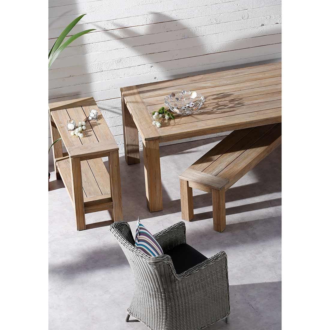 Best Moretti Gartentisch 240x100 cm Old Teak Recycelt GreyWash