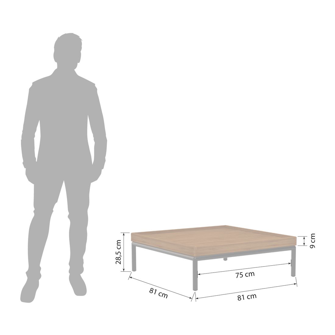 Houe Level 2 Ecklounge Aluminium/Sunbrella