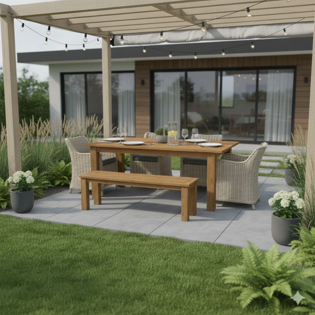 OUTLIV. Oxford Gartenmöbel-Set L (6 Plätze) Tisch 200/260x100cm