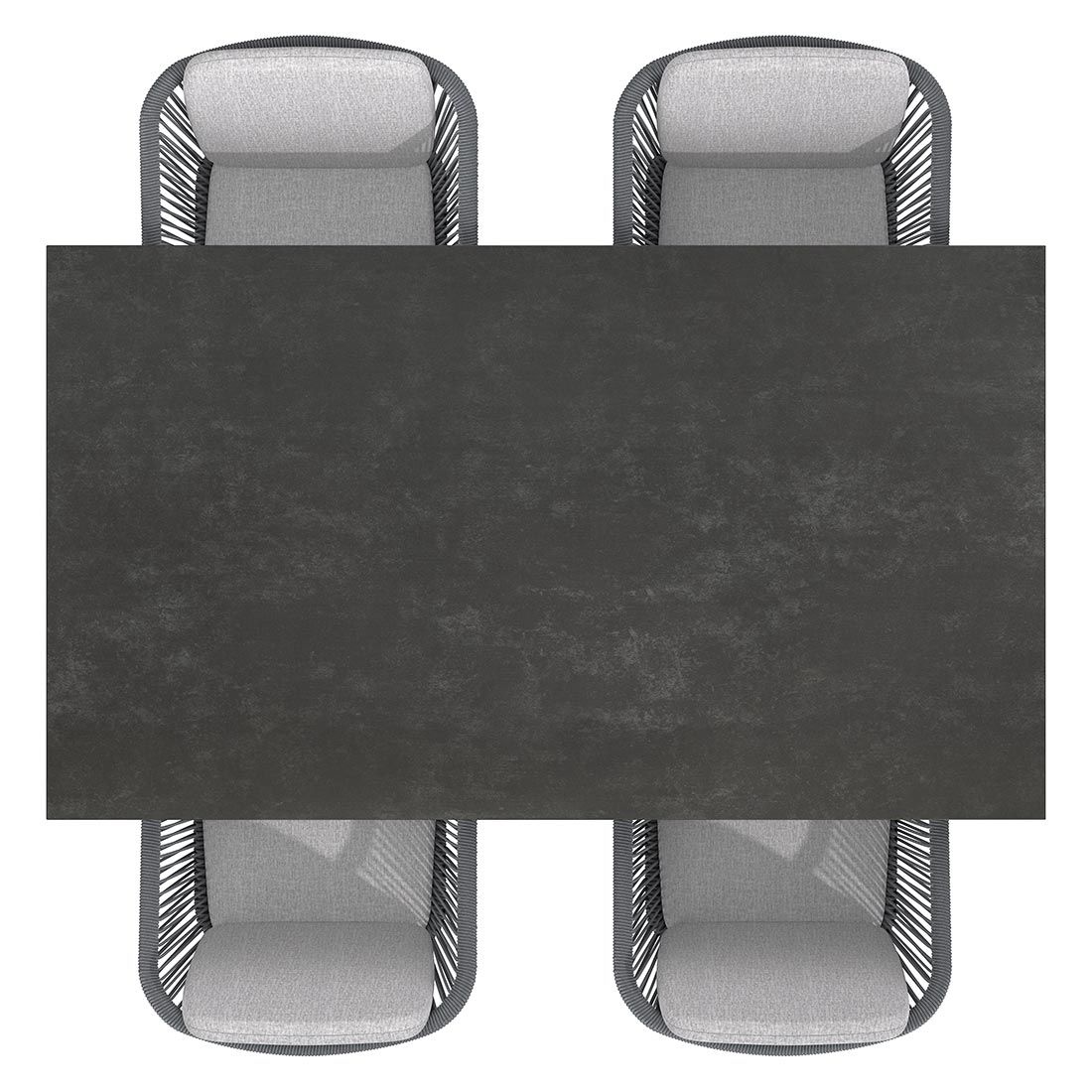OUTLIV. Ohio Gartenmöbel-Set M (4 Plätze) Tisch 160/217/267x91cm