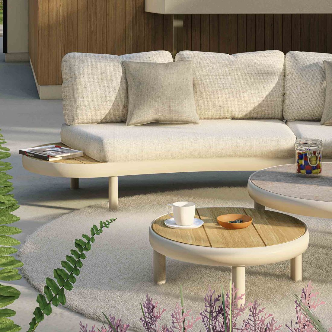 Zebra Wave Loungeset inkl. Loungetisch Aluminium/Sunproof