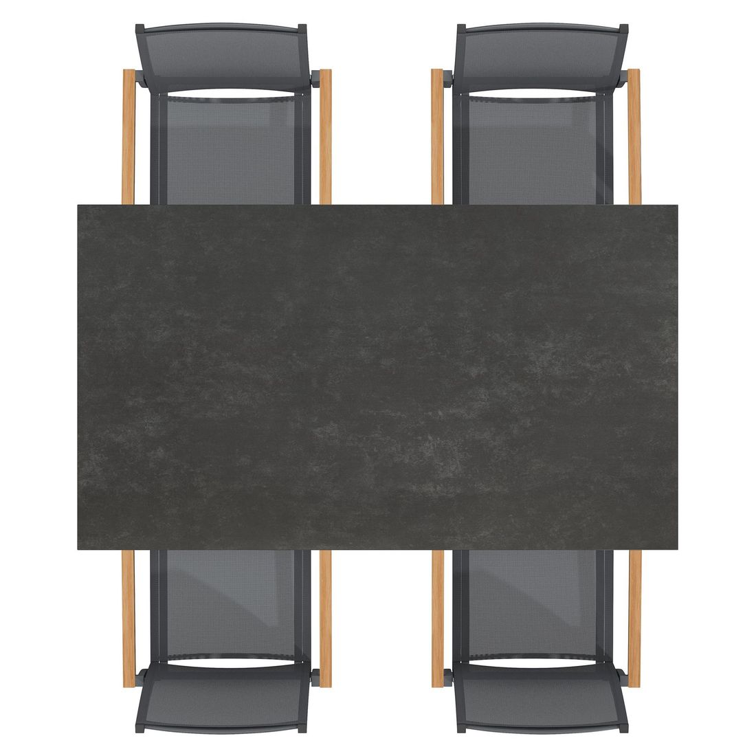 OUTLIV. Kobe Gartenmöbel-Set M (4 Plätze) Tisch 160/217/267x92cm
