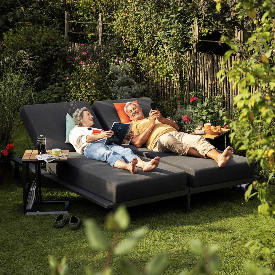 Kettler Pure Daybed verstellbar Aluminium/Sunbrella