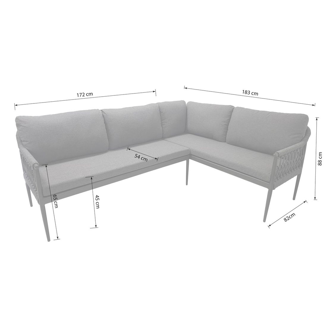 LC Garden Bari Ecklounge Aluminium/Rope