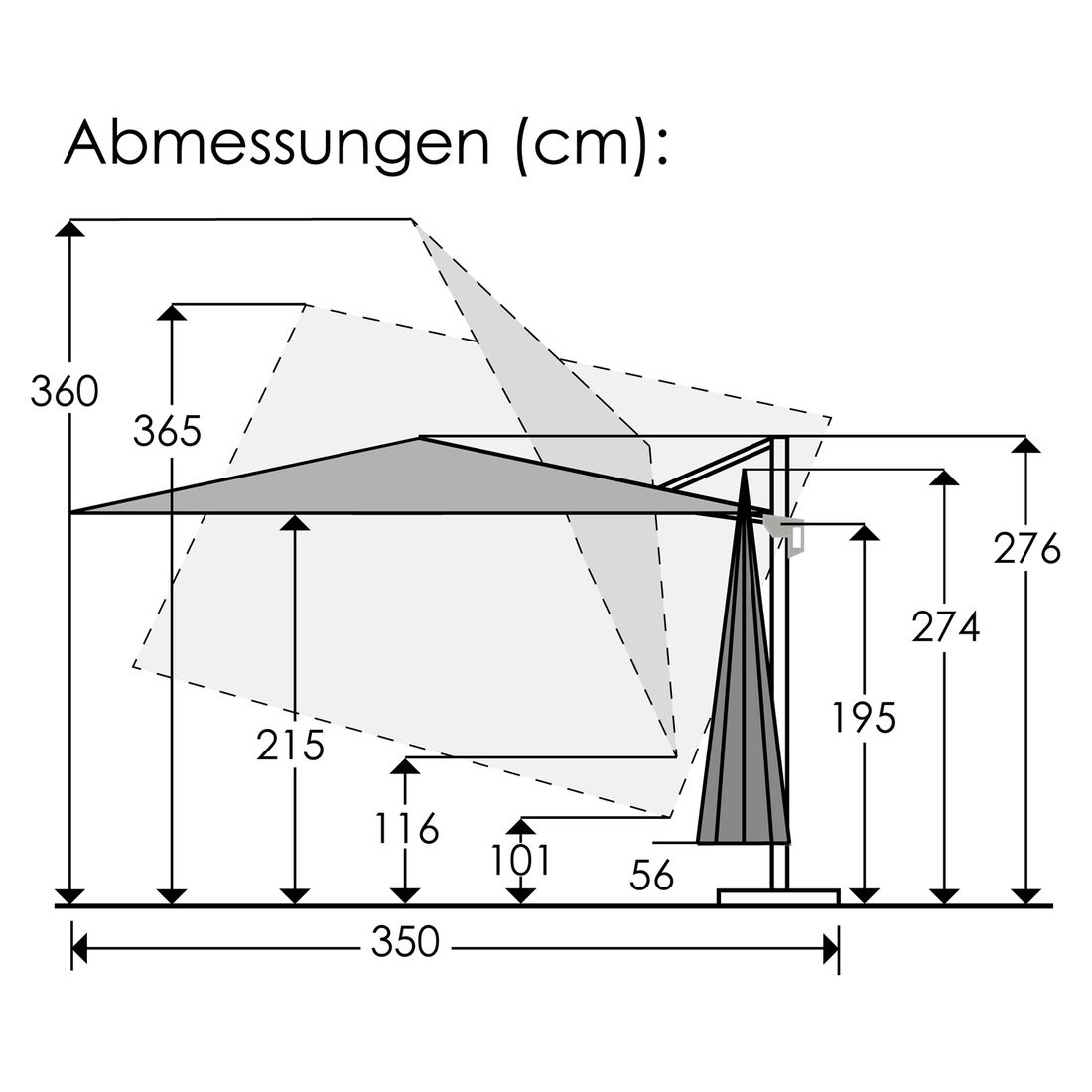 Schneider Rhodos Twist Loft Ampelschirm 300x300cm