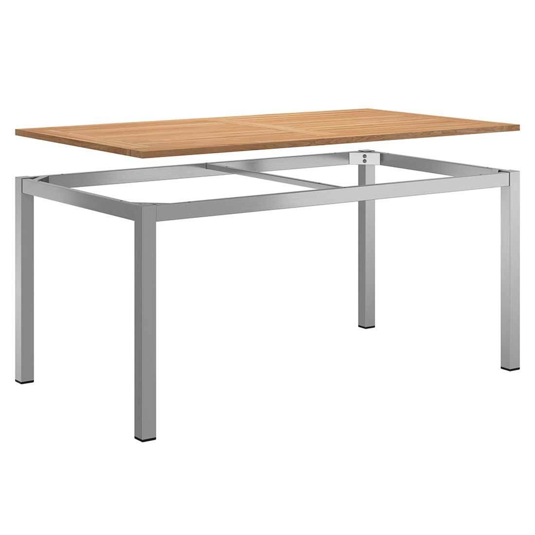 OUTLIV. Gartentisch 160x90cm Edelstahl/Teak