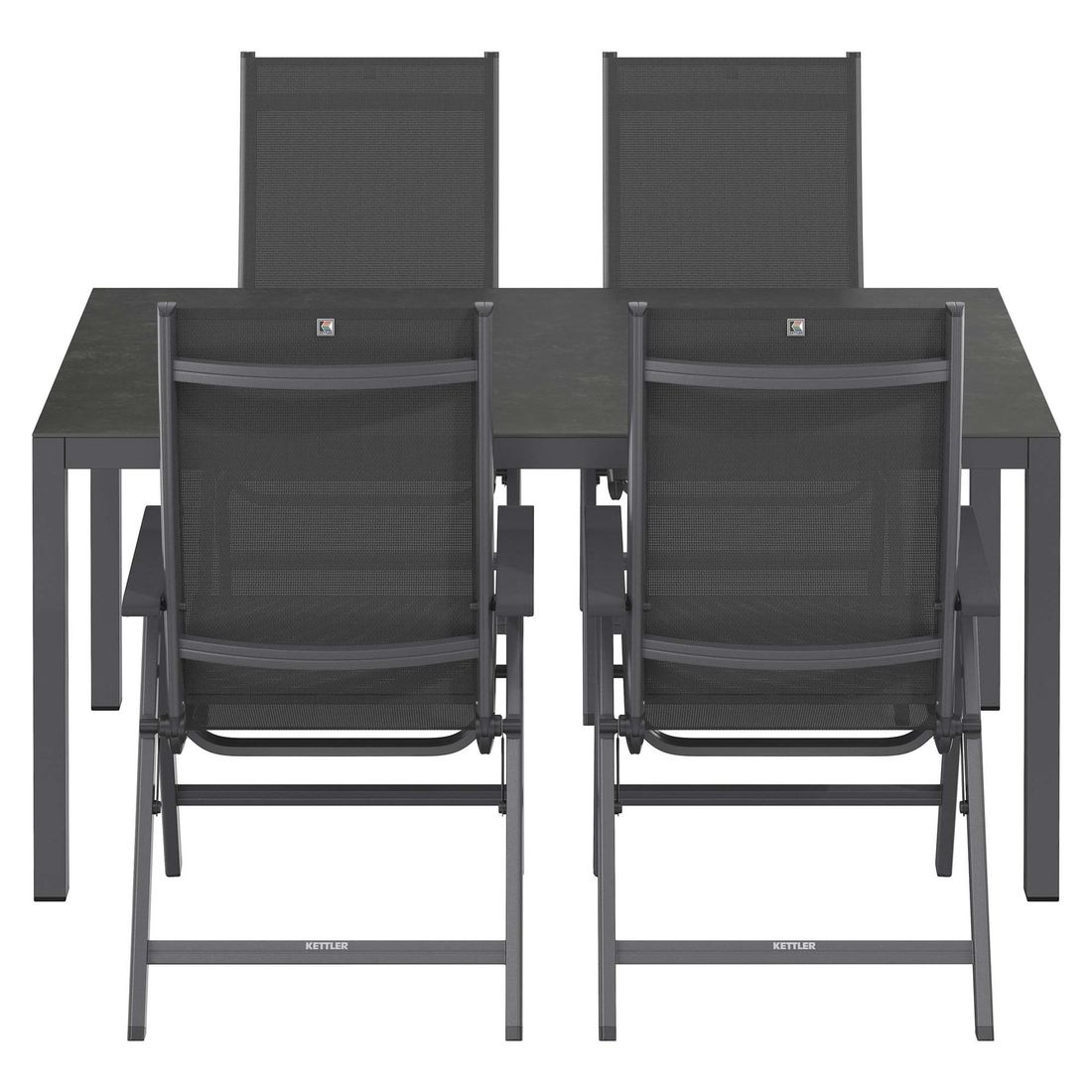 Kettler Basic Plus Gartenmöbel-Set M (4 Plätze) mit OUTLIV. Tisch 160x90cm