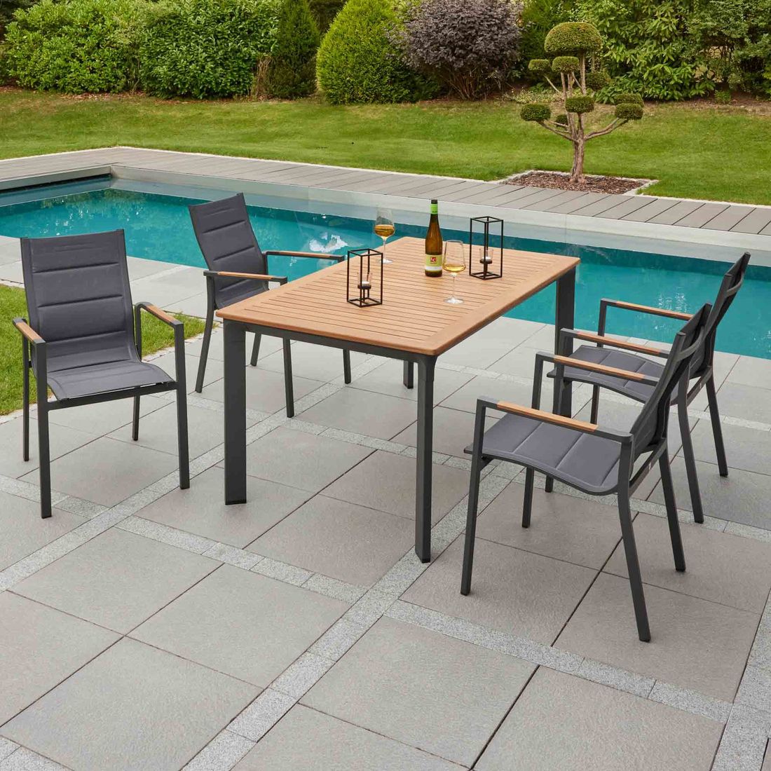 LC Garden Unicamo Gartenmöbel-Set M (4 Plätze) Tisch 160x90cm